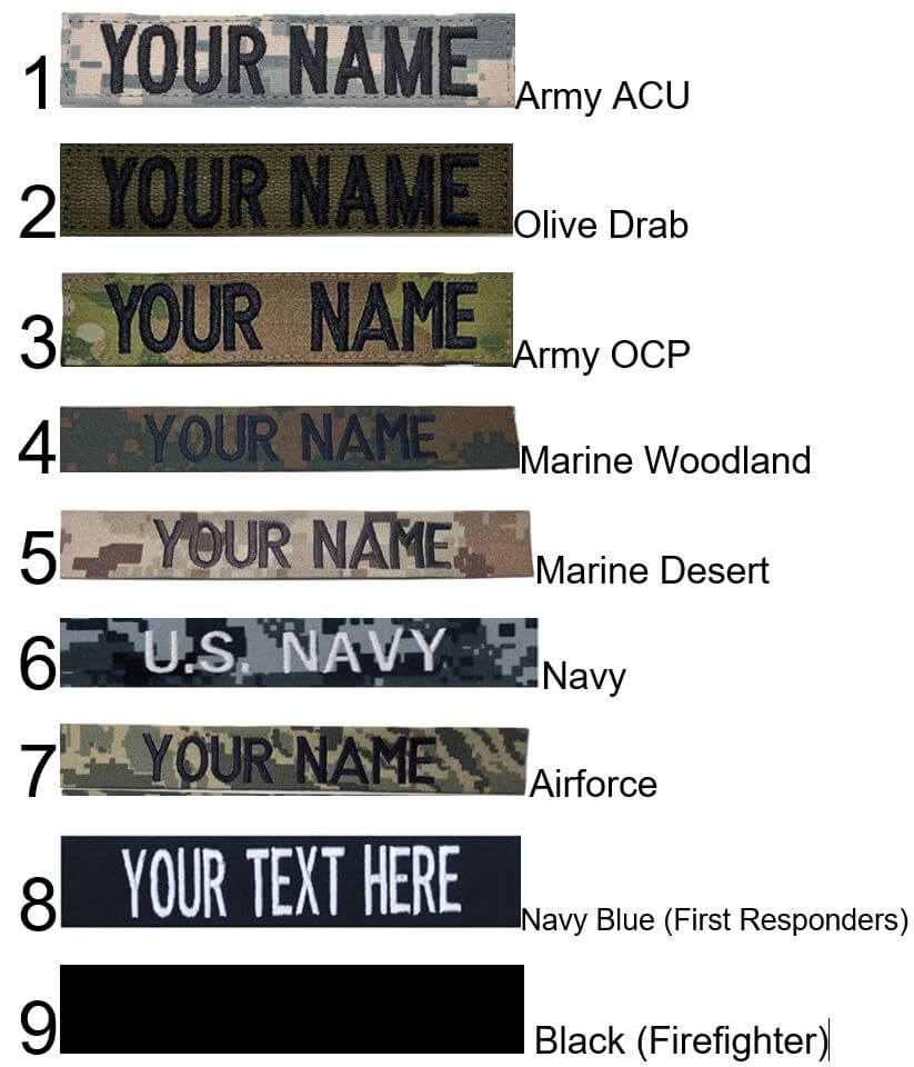 Name tag material options